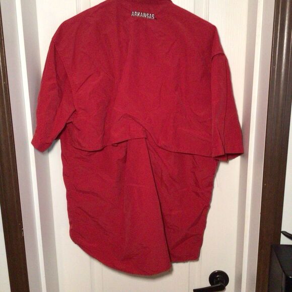 Vintage Arkansas Razorbacks Chiliwear Mens Large Short Sleeve Button Up Shirt - Picture 12 of 16